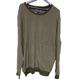 NEW! Club Room Novelty Cotton Olive Green Long Sleeve Sweater Men's XXL